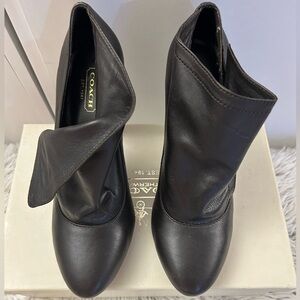 Coach brown leather booties